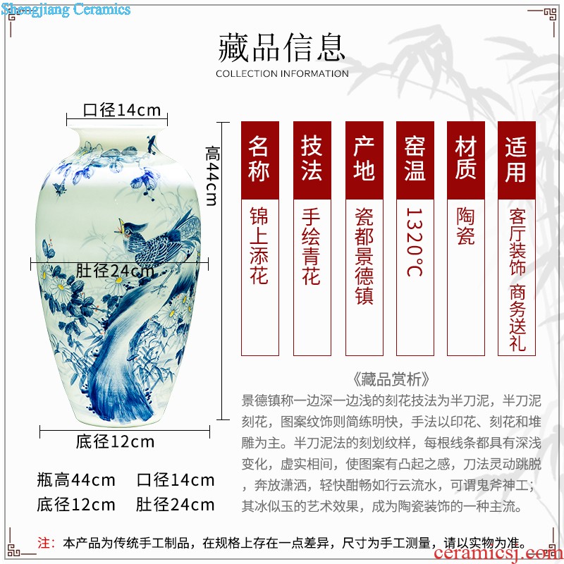 Jingdezhen ceramics hand-painted the ancient philosophers figure sitting room of large vase decoration as furnishing articles Z058 wedding gift