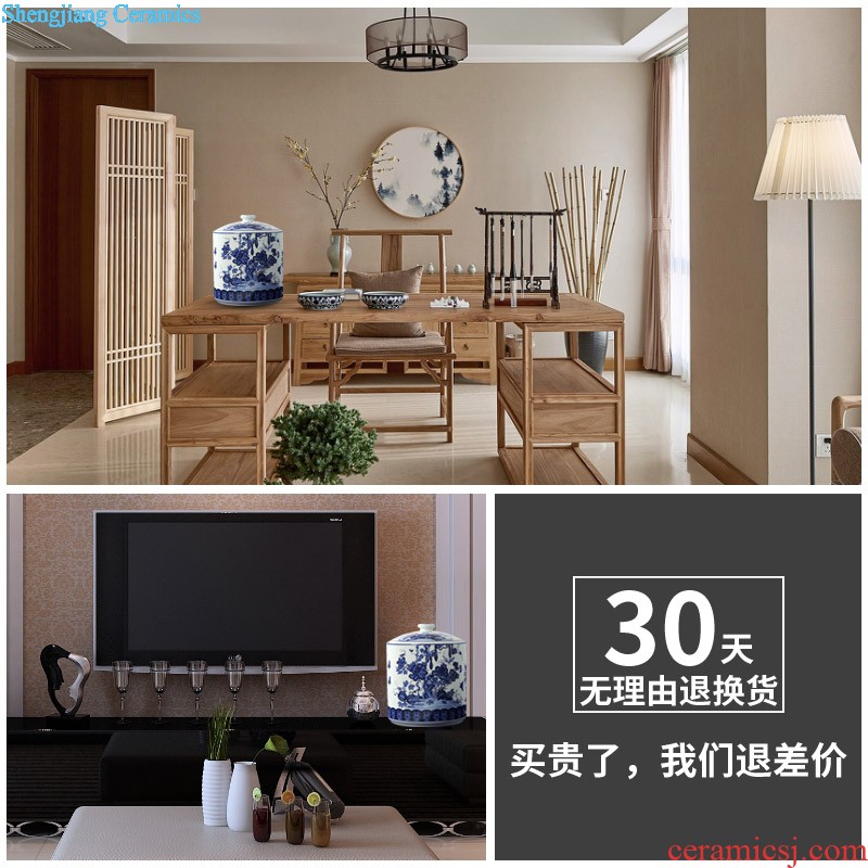 Jingdezhen ceramics furnishing articles hand-painted merrily merrily vase sitting room of Chinese style household TV ark adornment ornament