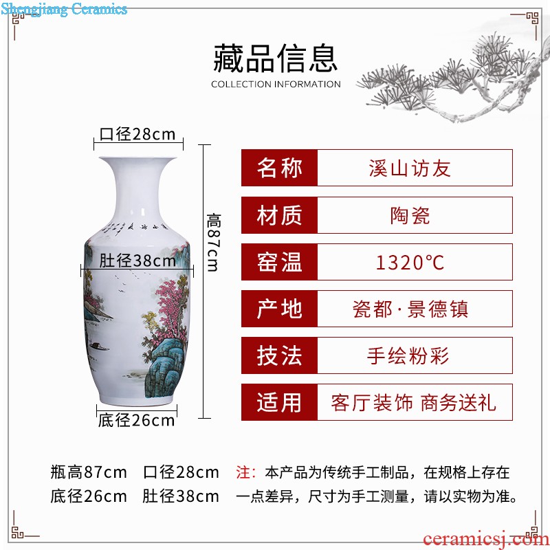 Jingdezhen ceramics antique Chinese landscape painting vase home sitting room adornment is placed the calligraphy and painting scroll cylinder