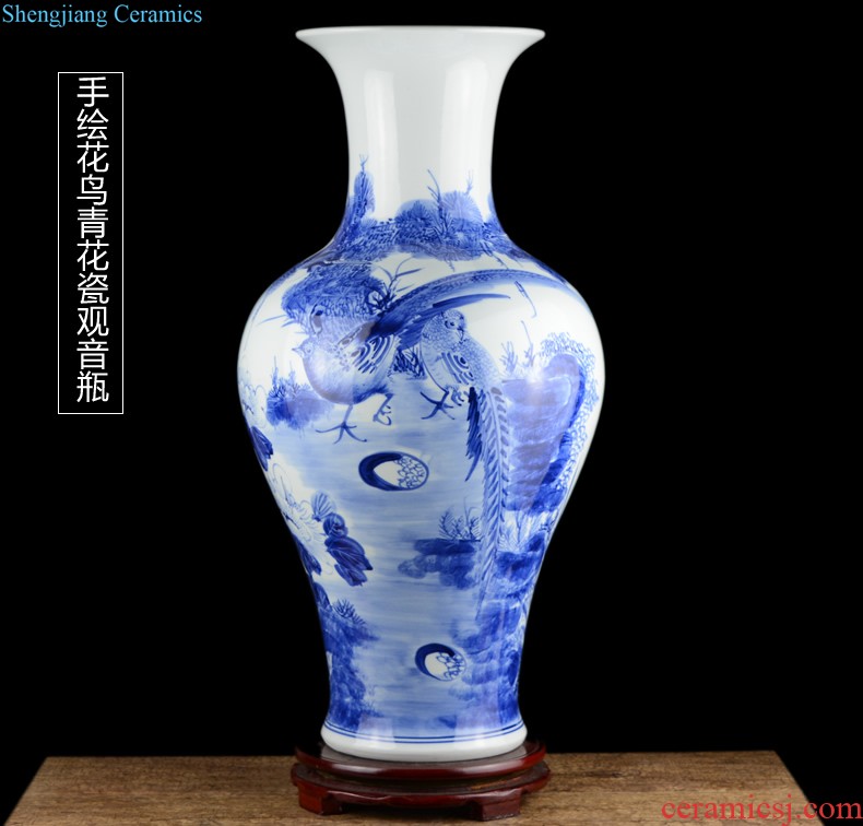 Jingdezhen ceramic general white pot vase furnishing articles large Chinese style living room dry flower flower arranging rich ancient frame ornaments