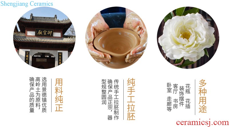 Jingdezhen ceramics hand-painted vases, large living room club hotel Chinese style household soft adornment porch place