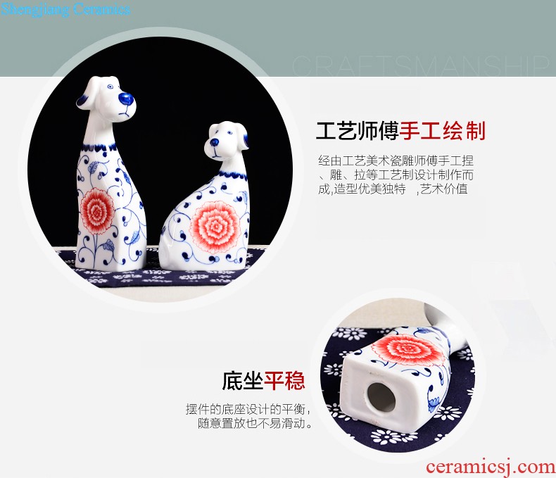 Jingdezhen ceramics of large vase antique blue-and-white youligong Chinese style porch decorate furnishing articles large living room