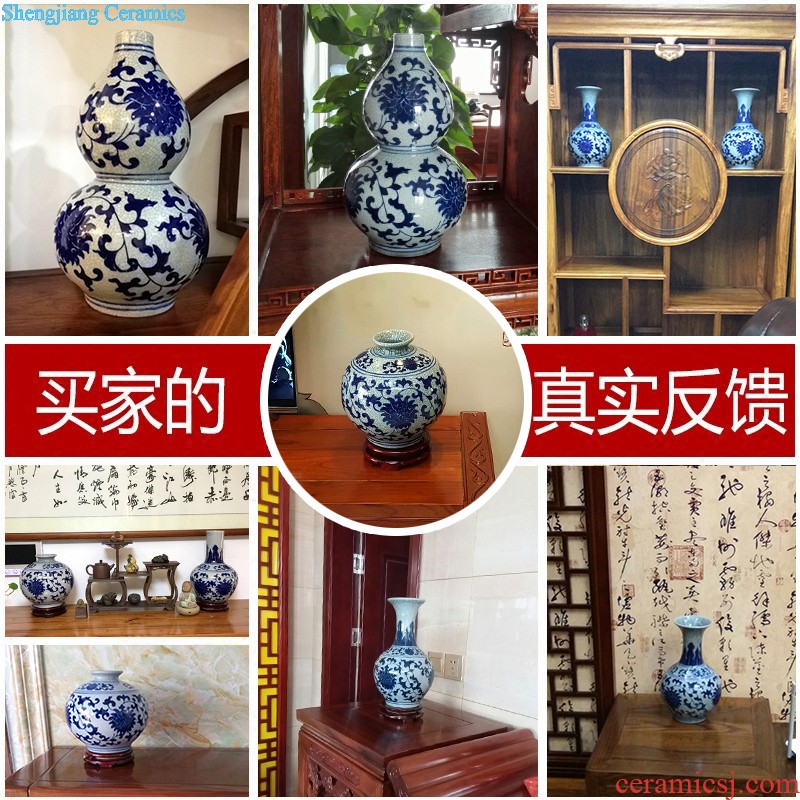 Jingdezhen ceramics vase lrene hand-painted glaze peony under large new Chinese style household sitting room porch place