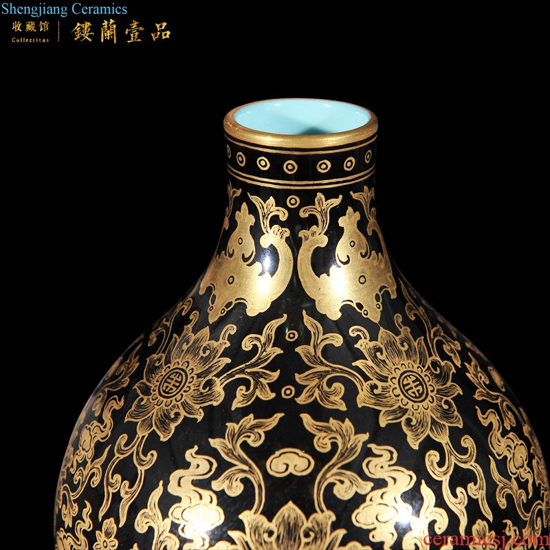 Jingdezhen imperial kiln chinaware blue colour imitation qing qianlong offering baby play wax gourd vases sitting room adornment home furnishing articles