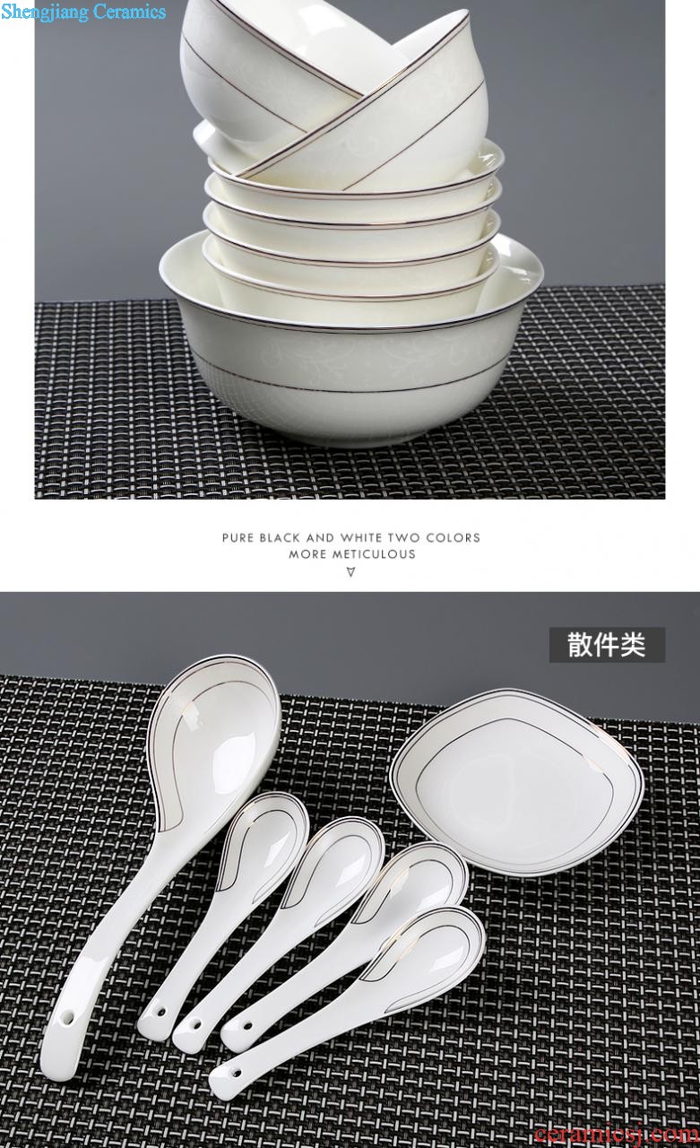 European style phnom penh dish suits home dish bowl chopsticks Jingdezhen ceramic dishes bone porcelain tableware suit jade