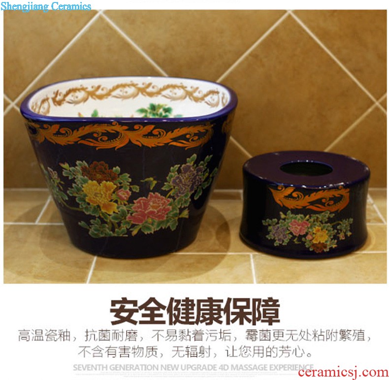 Koh larn, qi ceramic sanitary ware of toilet stage basin sink toilet lavatory basin hand-painted plum blossom