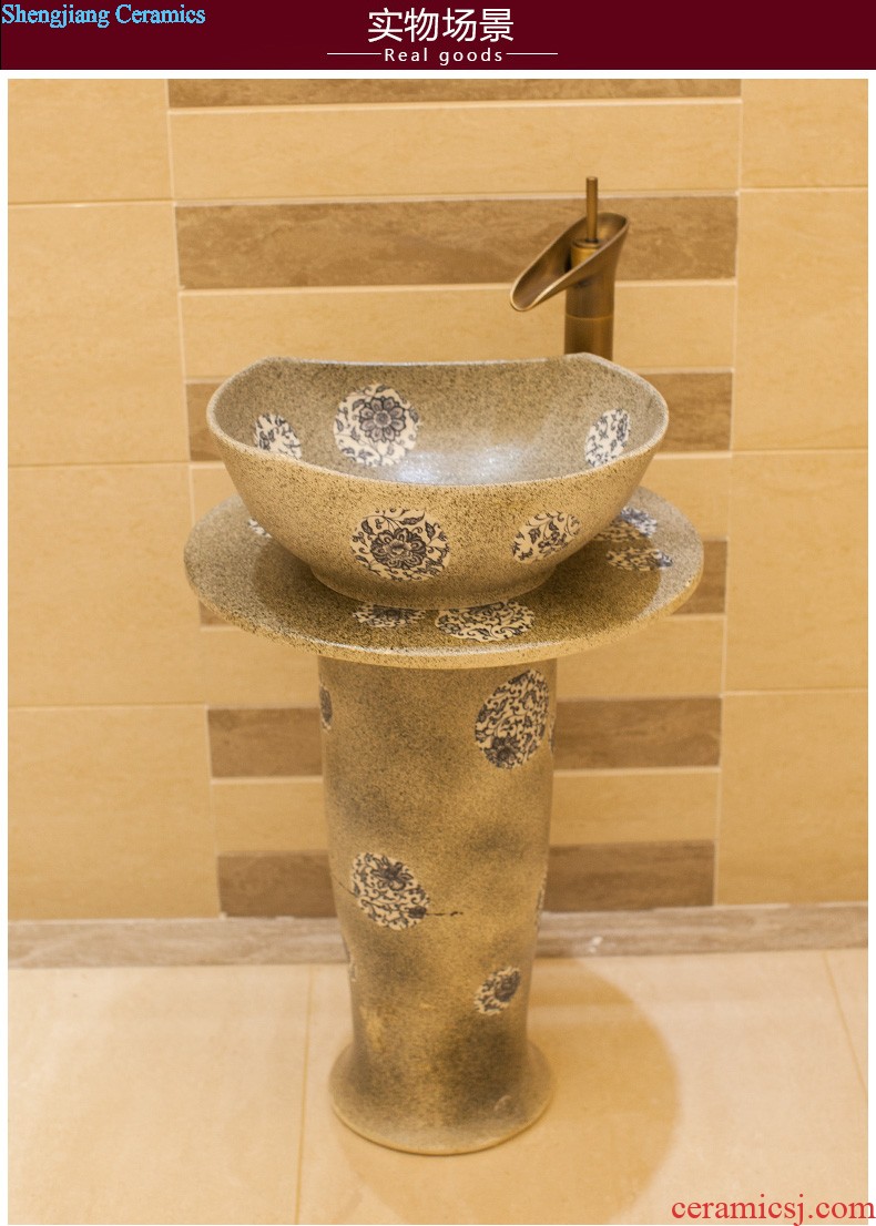 Koh larn, neat package mail jingdezhen ceramic lavabo lavatory basin of the basin that wash a face carved art A035 on stage