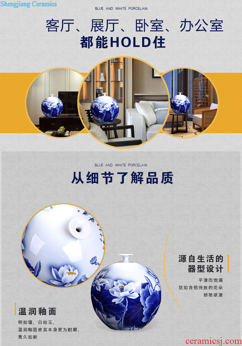 White vase jingdezhen ceramic furnishing articles flower arranging machine accessories dried flowers small sitting room dining-room decorate household decoration