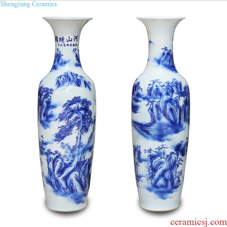 Jingdezhen ceramic kiln of large vase European sitting room hotel villa dry flower arranging flowers adornment furnishing articles