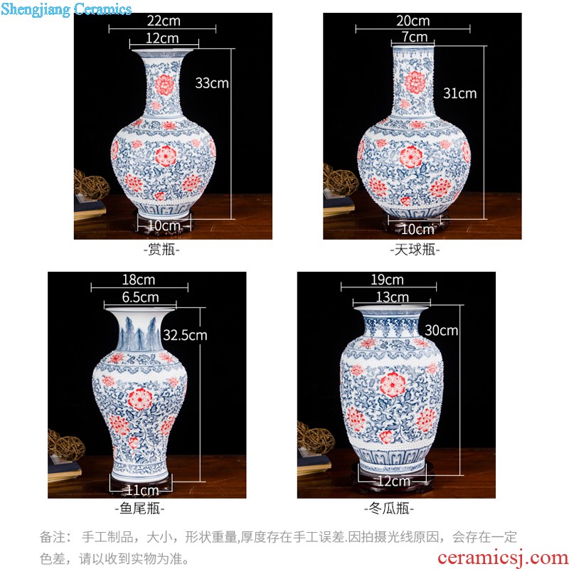 Master of jingdezhen ceramics from manual hand-painted enamel vase Angle of the sitting room porch place a few of new Chinese style decoration