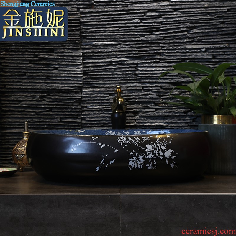 Fashion of ceramic wash a face to the stage basin oval household washing basin bathroom balcony rectangular art basin