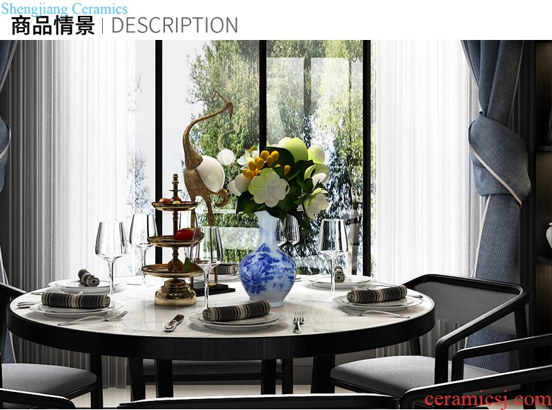 Jingdezhen ceramics vases, contemporary and contracted white paper down the small pure and fresh and small living room table furnishing articles ornaments