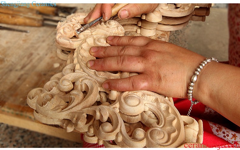 Angle of european-style solid wood flower small accessories line furniture of Chinese style wood carve patterns or designs on woodwork applique dongyang woodcarving flowers