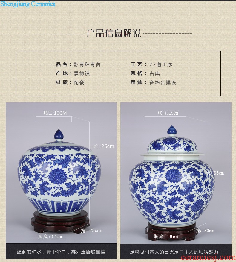 Of 331 hand-painted porcelain jingdezhen ceramics storage barrel ricer box 20 jins 40 catty cylinder altar pickles pickled meat tank of water