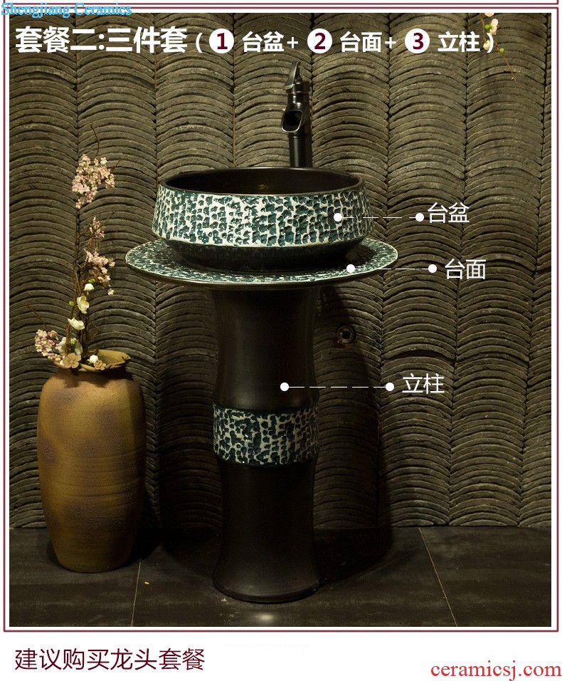 Post, qi column basin sink basin integrated balcony ceramic column type lavatory floor toilet