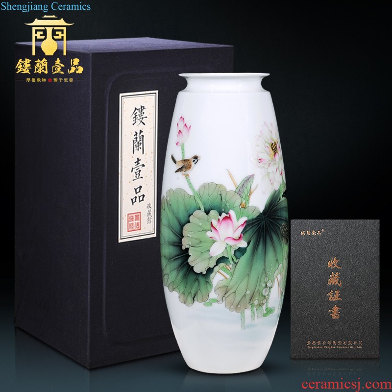 Jingdezhen blue and white vase painting of flowers and big Chinese pottery and porcelain imitation qing qianlong sitting room bedroom home furnishing articles