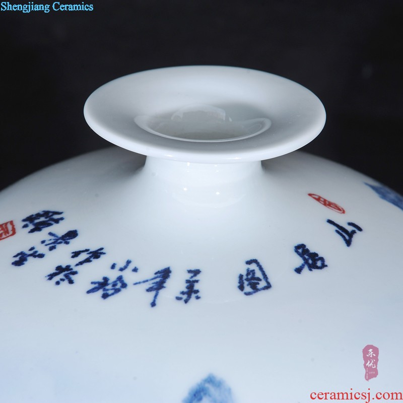 Hand-painted dragon hang dish of blue and white porcelain of jingdezhen ceramics Sit plate of the sitting room of Chinese style household decorative plate is placed