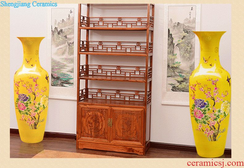 Jingdezhen ceramics famous hand-painted splendor in landing big vase high place large sitting room porch decoration