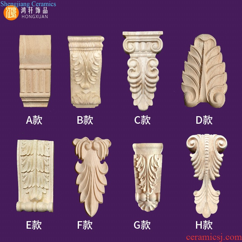 Angle of european-style solid wood flower small accessories line furniture of Chinese style wood carve patterns or designs on woodwork applique dongyang woodcarving flowers