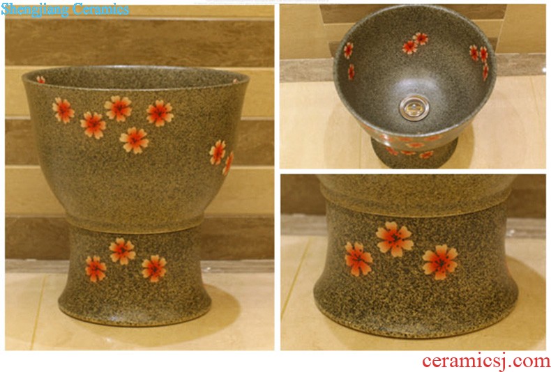 Koh larn, qi ceramic art basin mop mop pool ChiFangYuan one-piece mop pool diameter of 30 cm swirl marks