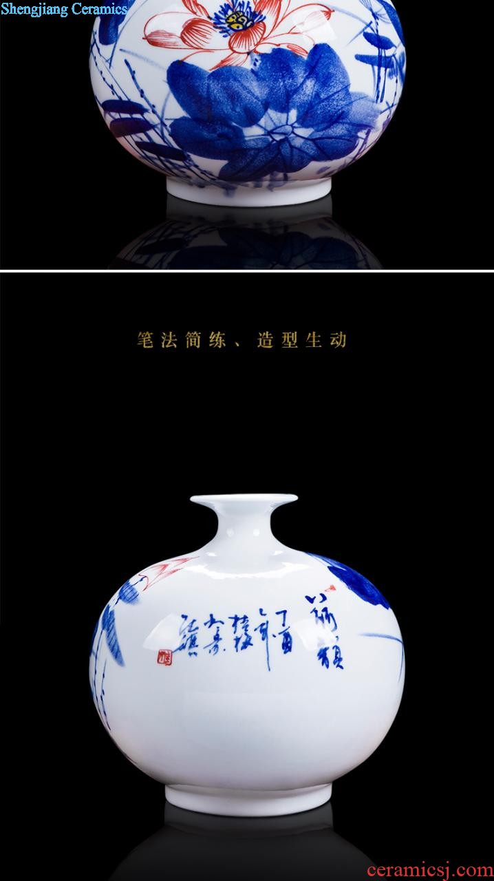 Jingdezhen ceramics hand-painted color ink every year more than the French vase hotel family sitting room adornment is placed