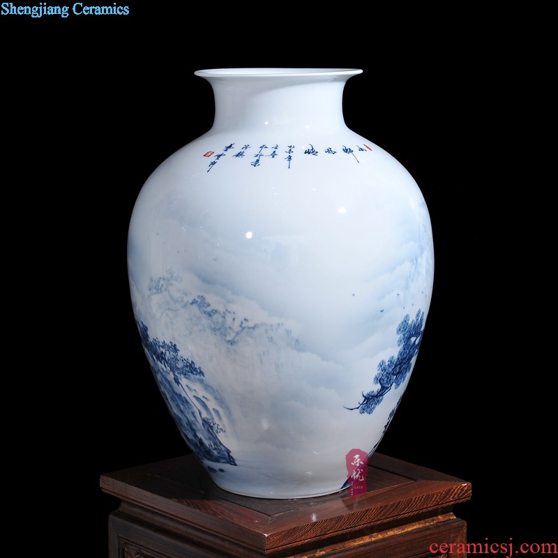 Jingdezhen ceramics hand-painted vases, flower arranging prosperous pomegranate bottles of furnishing articles sitting room of Chinese style household act the role ofing is tasted