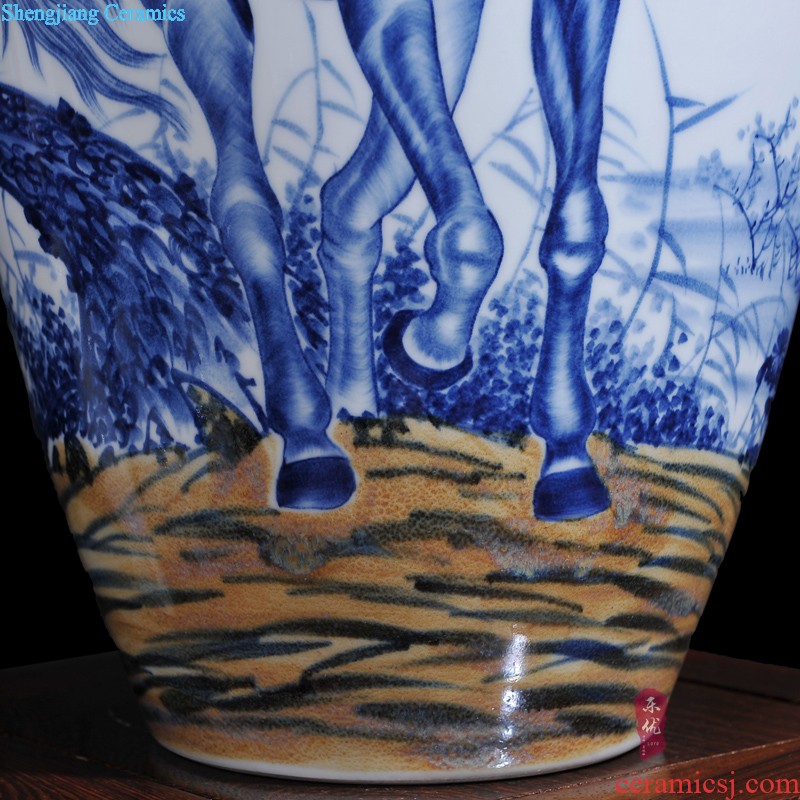 Jingdezhen ceramics masters hand-painted khe sanh late vase Chinese style household crafts sitting room adornment is placed