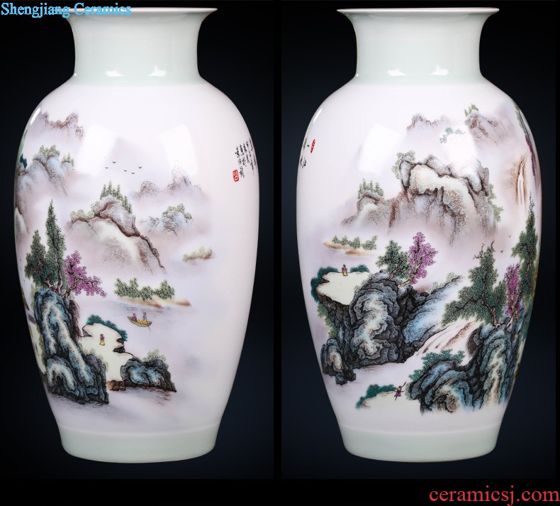 New Chinese style of jingdezhen ceramics creative hand-painted flowers and birds three-piece floret bottle of home sitting room adornment is placed