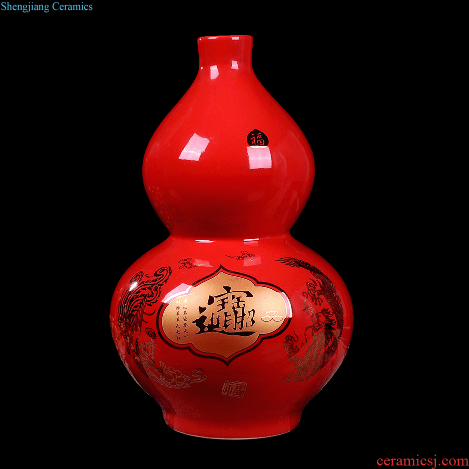 Jingdezhen ceramics vase furnishing articles kiln quiver of new Chinese style living room home wine decoration decoration process