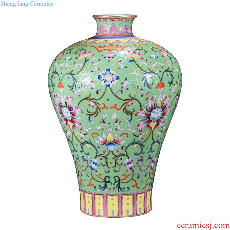 Master of jingdezhen ceramics hand-painted pastel big vase clouds around the village in the sitting room TV ark adornment furnishing articles