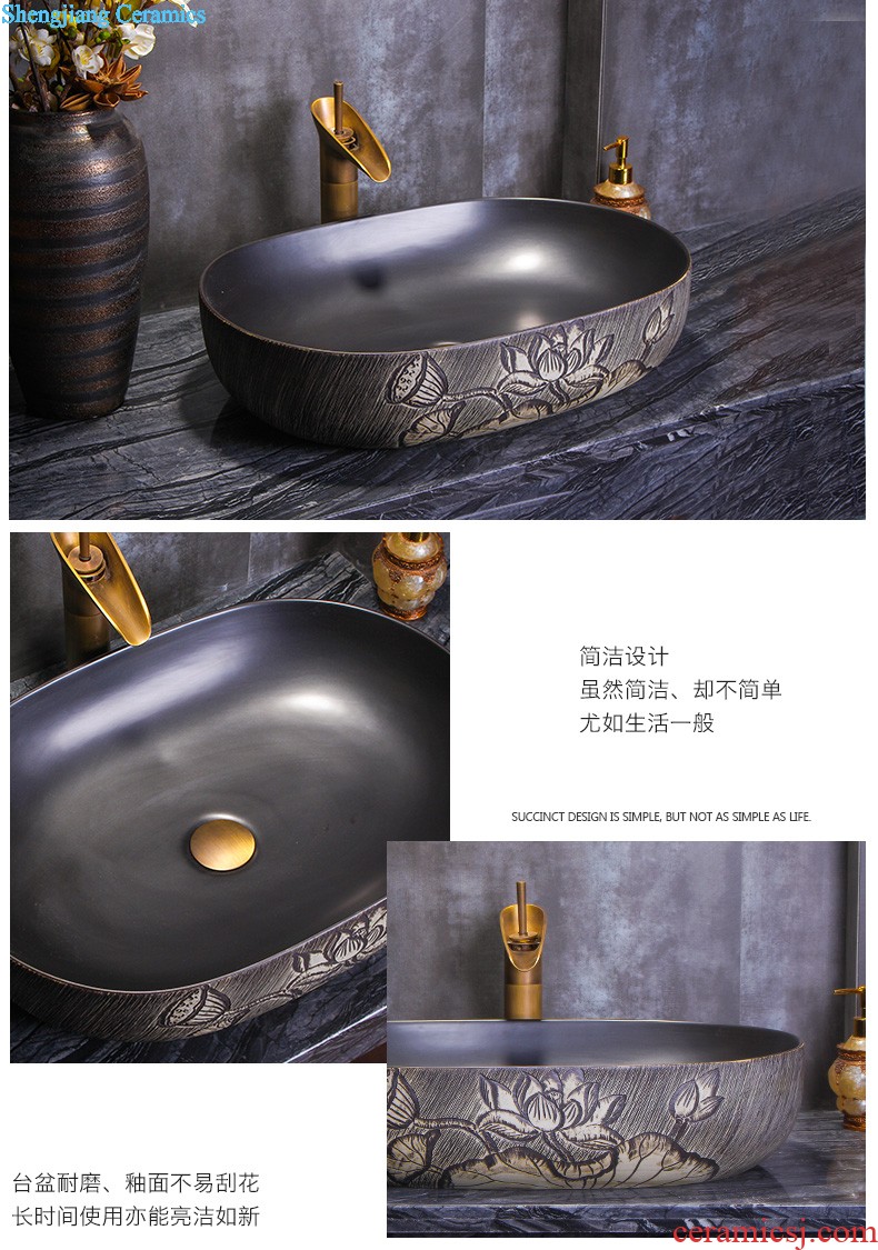 Koh larn tile neat package mail archaize of jingdezhen ceramic art basin of the basin that wash a face lavatory basin A067 on stage