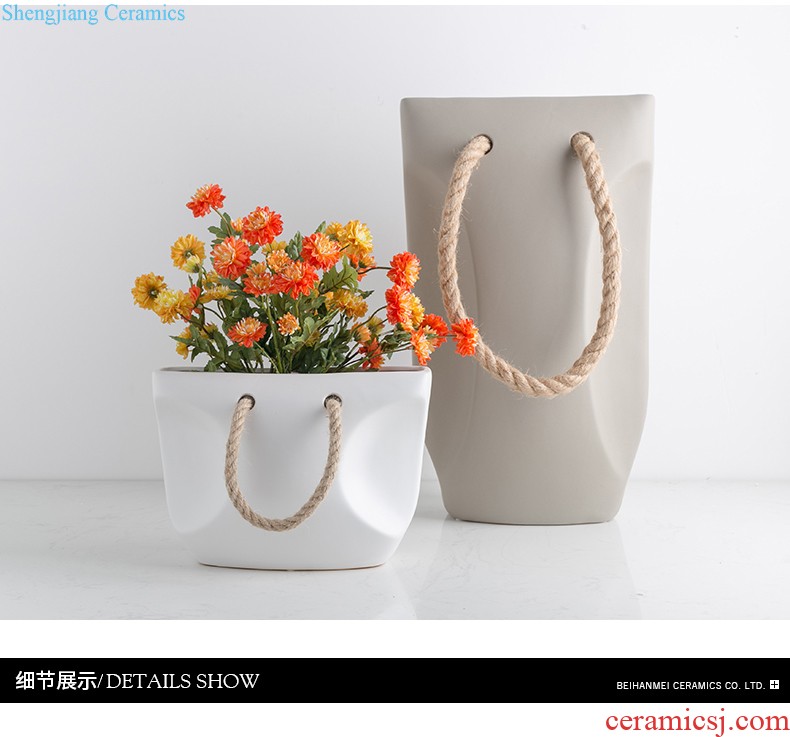 The Nordic idea vase furnishing articles contracted and contemporary sitting room ceramic vase three suits of curvature vase furnishing articles