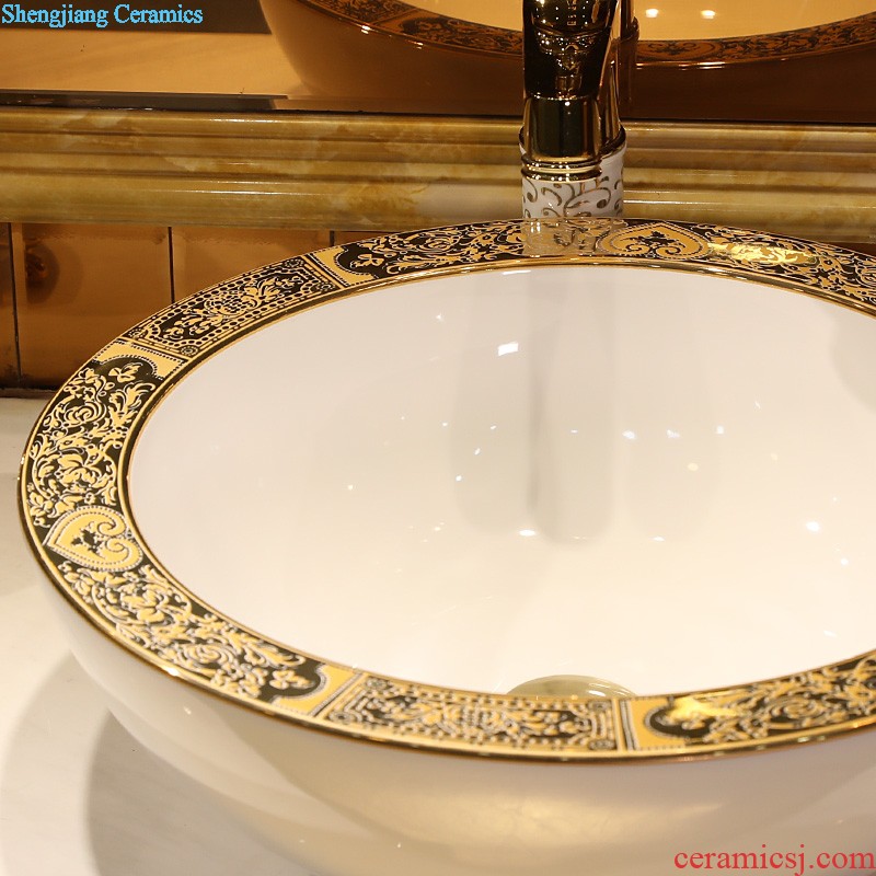 Lavabo of gold cellnique ceramics on color of modern sanitary ware art basin of the basin that wash a face Bohemian subline