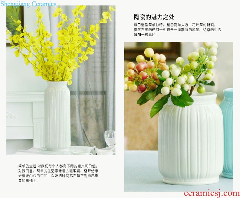 Chinese stone creative ceramic flower implement furnishing articles manual artistic personality flower vase office decoration gifts