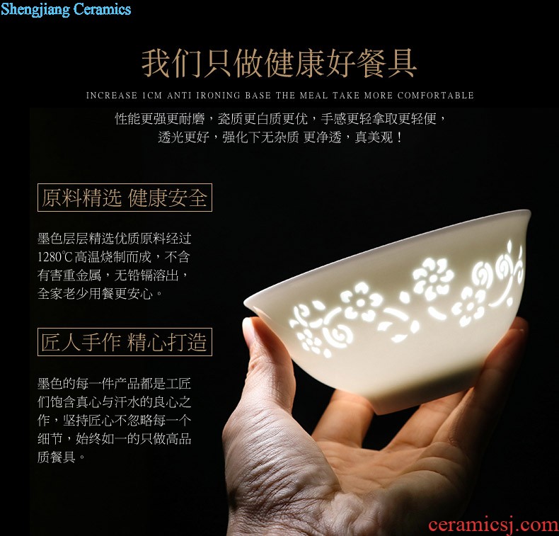 Chinese style bone porcelain household food dish Creative fish dish ceramic tableware in-glazed suit JiFanJin dishes