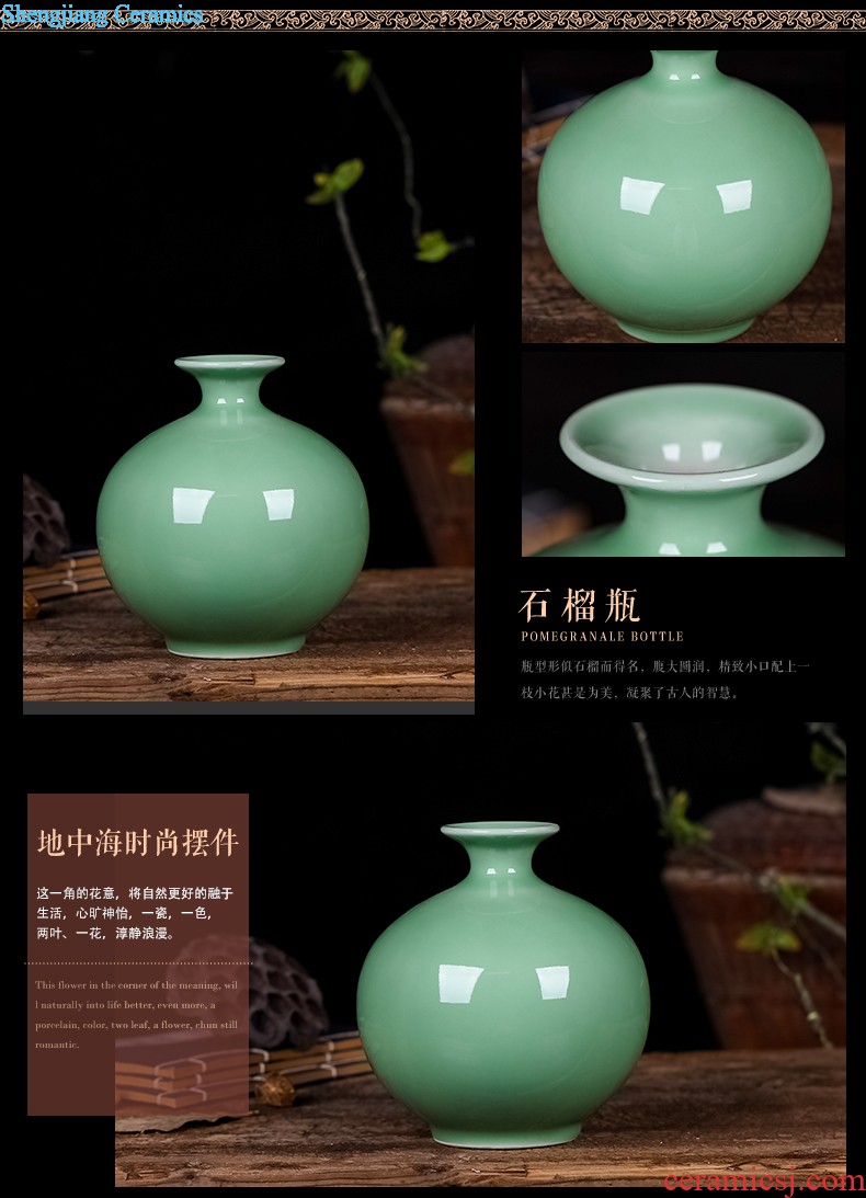 Jingdezhen ceramic vases, furnishing articles New Chinese style traditional Chinese painting landscape dried flowers flower arrangement home office decorations