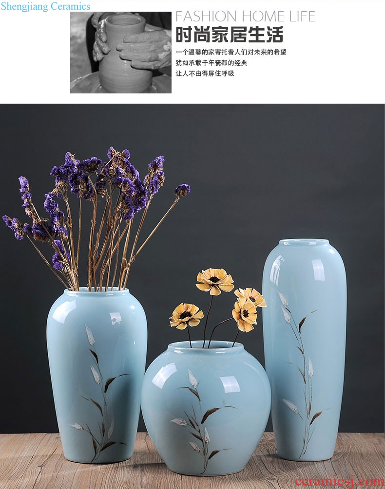 Jingdezhen ceramics vase furnishing articles flower arranging new Chinese style household sitting room ark hand-painted porcelain decoration process