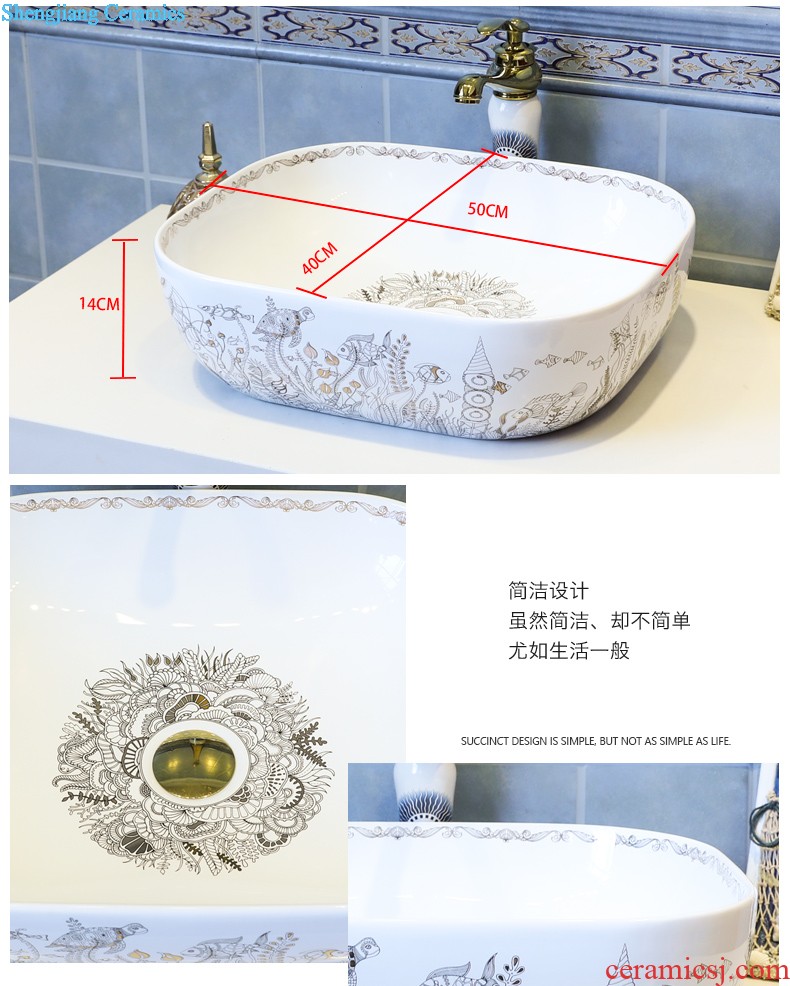 Koh larn, qi stage basin sink lavatory ceramic european-style bathroom art basin of the basin that wash a face