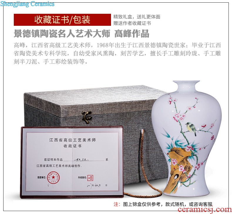 Jingdezhen ceramic masters hand-painted vases furnishing articles bamboo report peaceful living room TV cabinet porch decoration business gifts