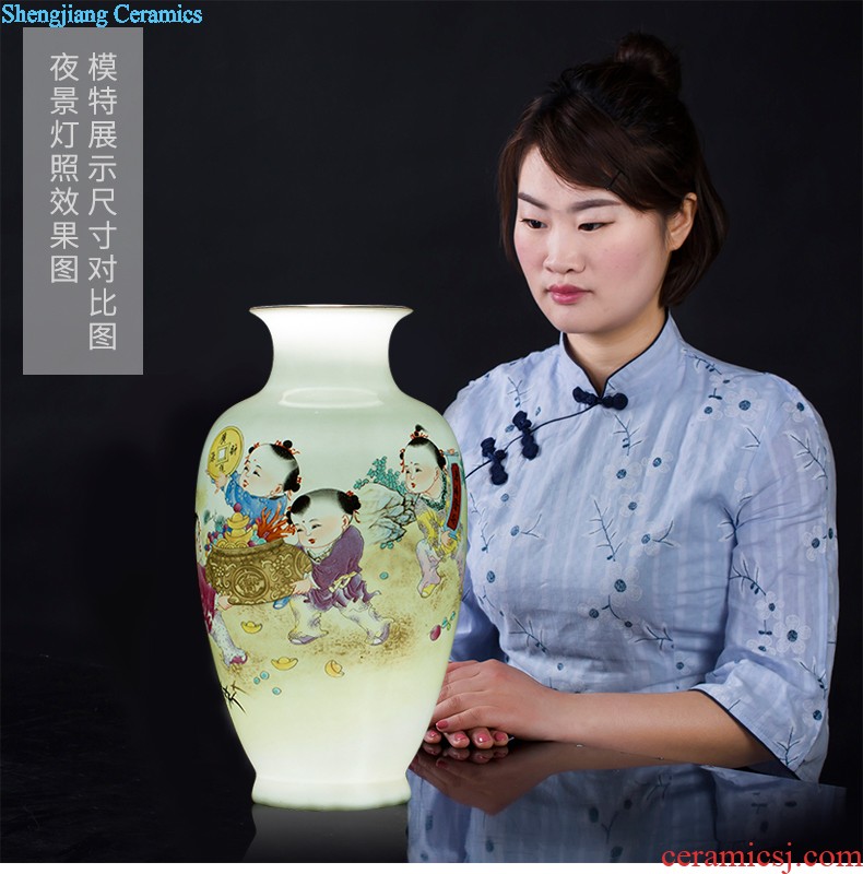 Jingdezhen ceramics vase landscape painting of flowers and flower arrangement sitting room place mesa home TV ark adornment ornament