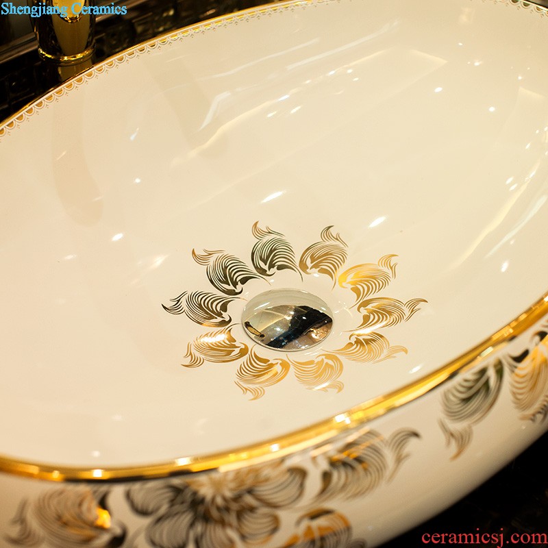 Koh larn, qi stage basin to jingdezhen ceramic lavabo that defend bath lavatory basin art boat form gold peony