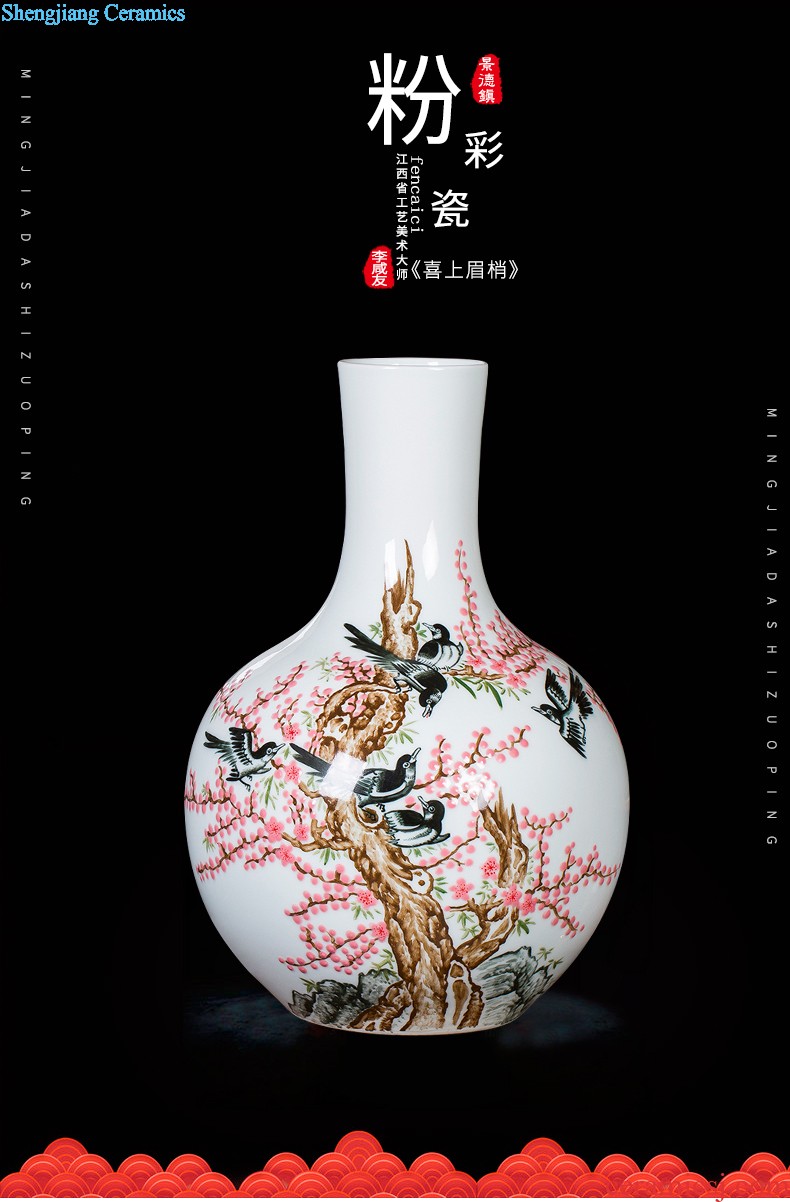 Master of jingdezhen ceramic vase Chinese hand-painted home sitting room porch famille rose more than decorative furnishing articles every year