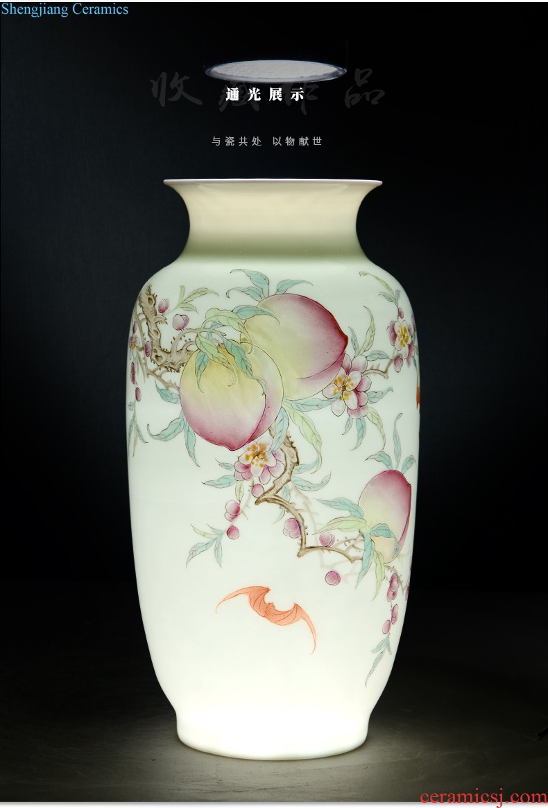 Jingdezhen ceramics Hand-painted vases furnishing articles Charactizing a fine spring New Chinese style rich ancient frame sitting room adornment ornament