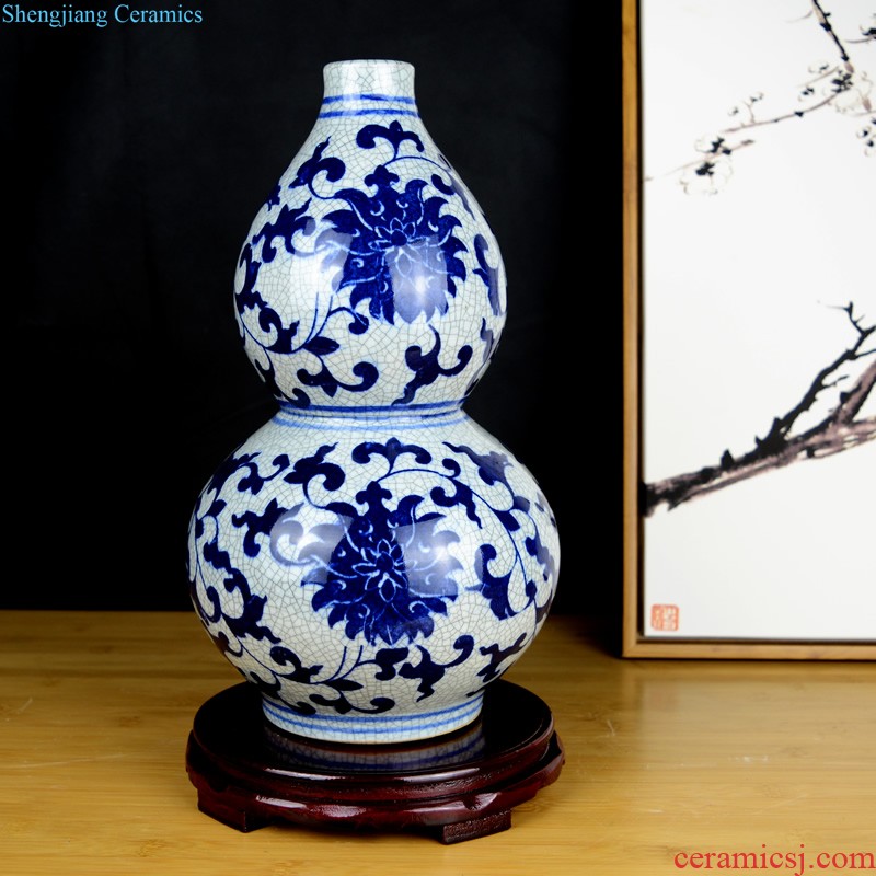 Jingdezhen ceramic Mediterranean style blues blue vase three-piece sitting room is contracted flower adornment furnishing articles