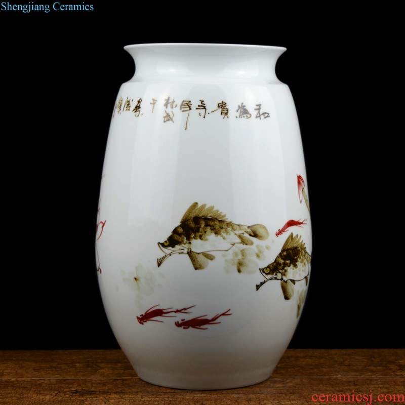 Jingdezhen ceramic kiln of large vase European sitting room hotel villa dry flower arranging flowers adornment furnishing articles