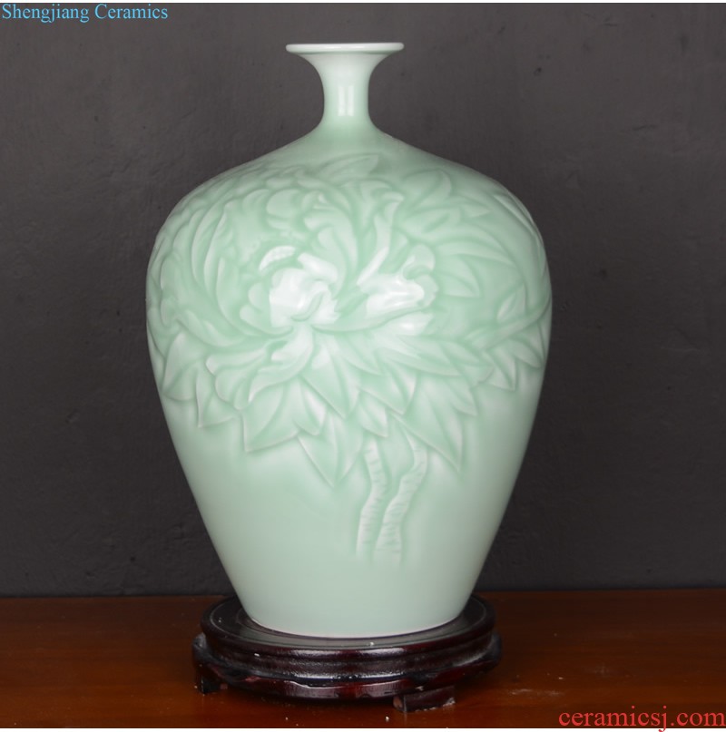 Chinese style restoring ancient ways of jingdezhen ceramics color crack glaze vase sitting room dry flower arranging flowers home furnishing articles