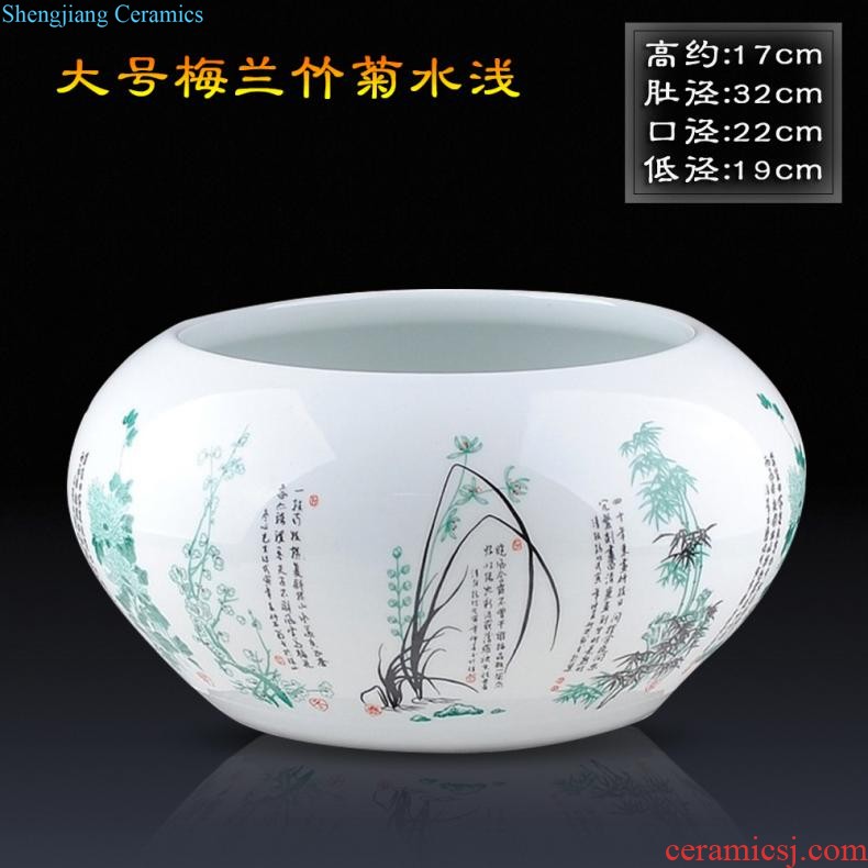 Jingdezhen ceramic vase furnishing articles archaize sitting room of Chinese style household handicraft decoration jun porcelain vase green flower arrangement