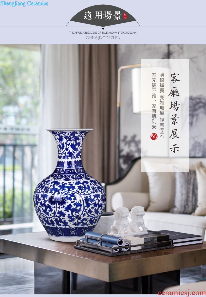 Jingdezhen ceramics furnishing articles TV ark blue and white porcelain vase and the new Chinese style household flower arrangement sitting room adornment