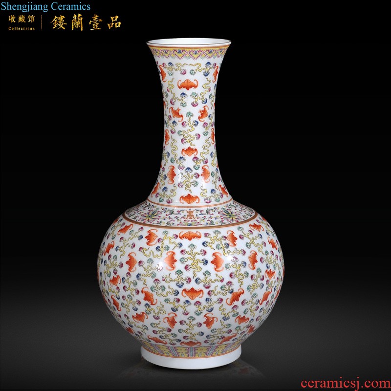 Jingdezhen imperial kiln chinaware imitation qing qianlong sharply glaze colour stripes vase household decorative furnishing articles in the living room