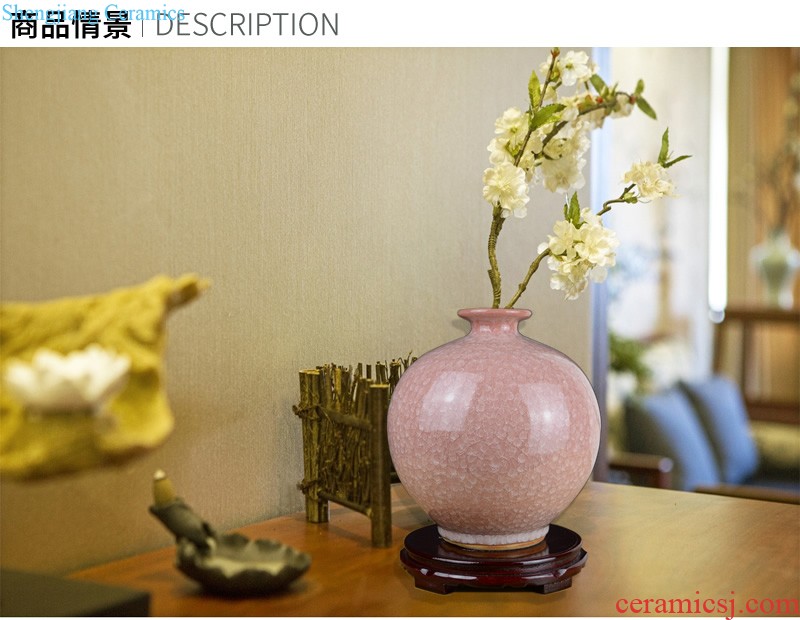 Jingdezhen ceramics powder enamel annunciation The vase of modern Chinese style living room decoration home wine ark adornment furnishing articles